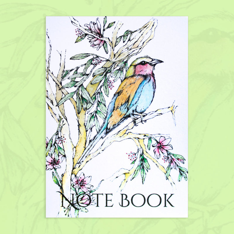 Notebook A7 African Roller Bird