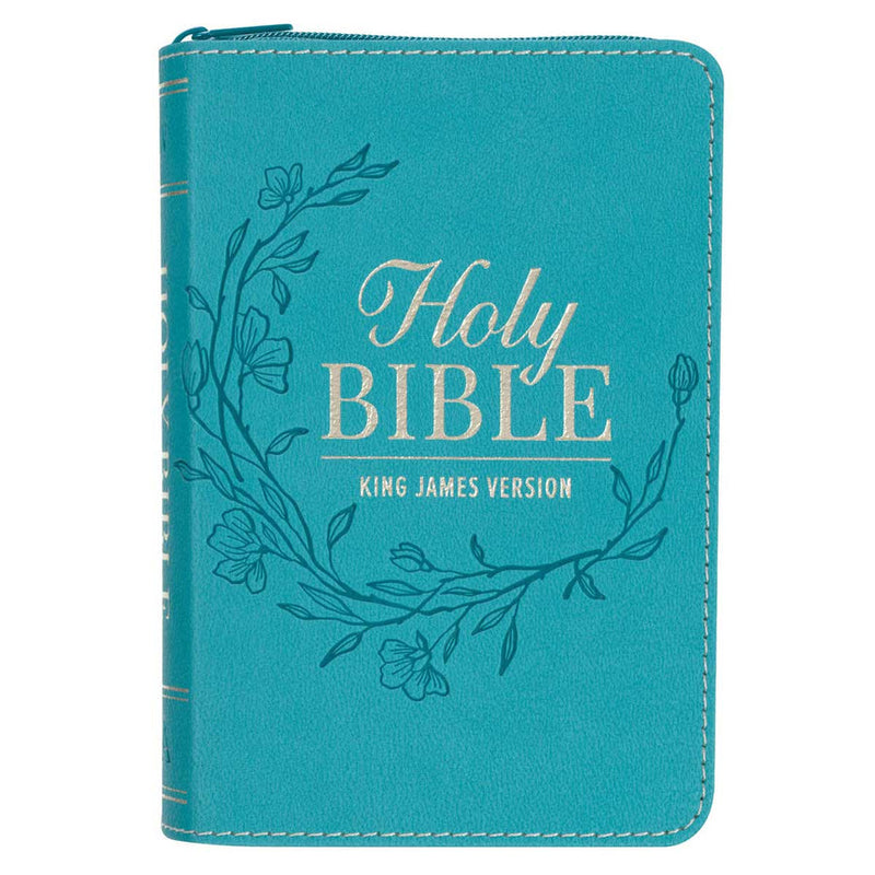 KJV Teal Mini Pocket Bible with Zip