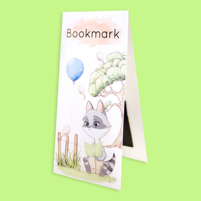 Bookmark Magnetic Long Garden Picnic Raccoon