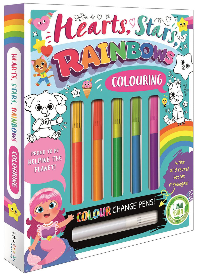 Hearts, Stars, Rainbows Colouring - Readers Warehouse