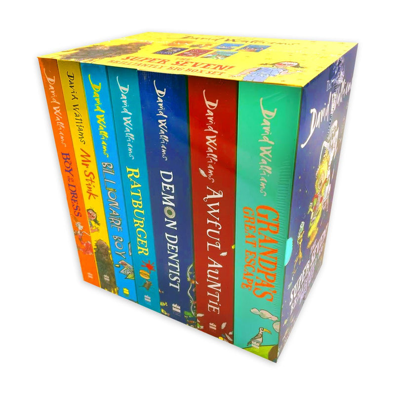 The World of David Walliams: The Super Seven Brilliantly Big Box Set (With an Exclusive Tote-Bag, Bookmarks & Pencil) - Readers Warehouse