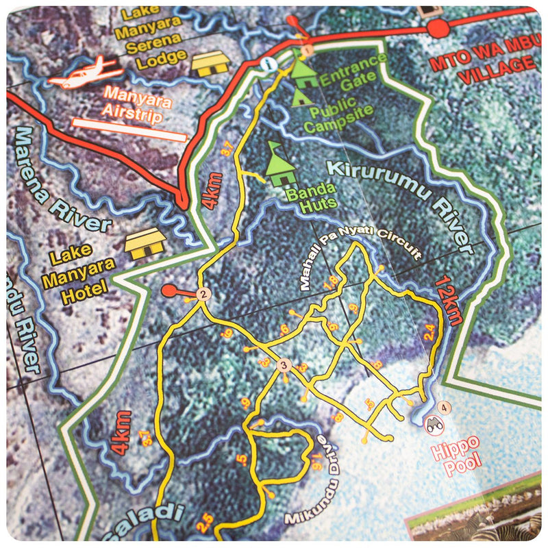 Tourist Map to Lake Manyara National Park, Tanzania - Readers Warehouse